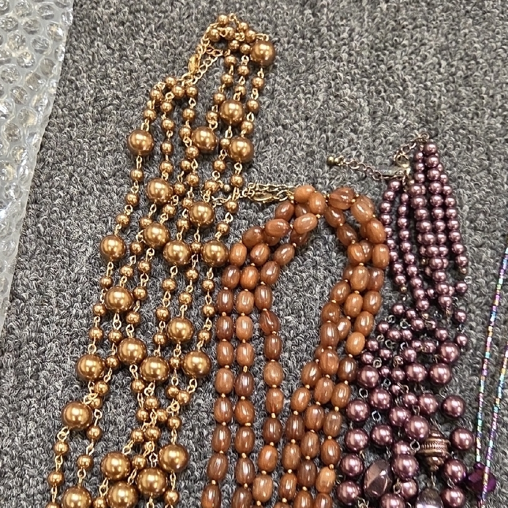 5 Unbranded Multi-Strand Beaded Necklace - Red and Brown Options - Picture 7 of 11